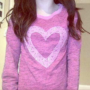 target pink sweater with pink lace heart